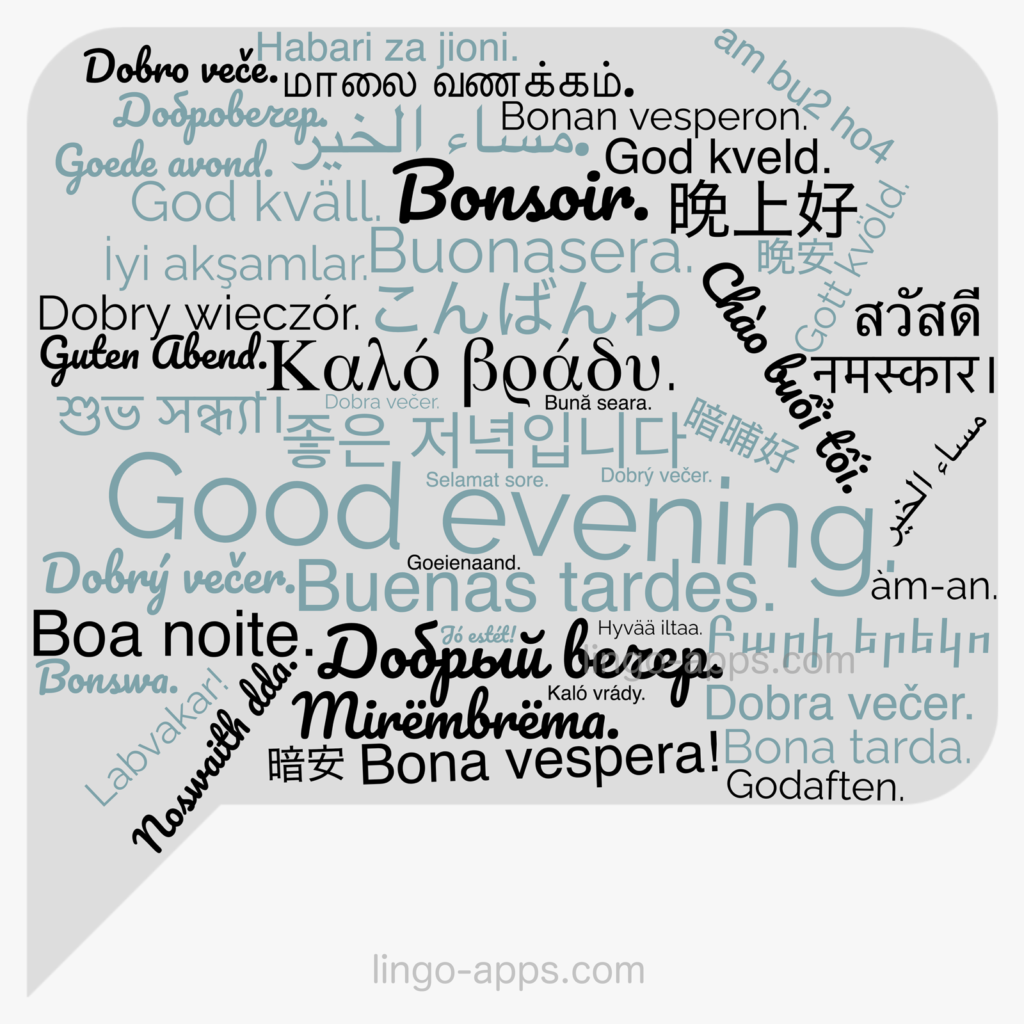 Good evening in different languages