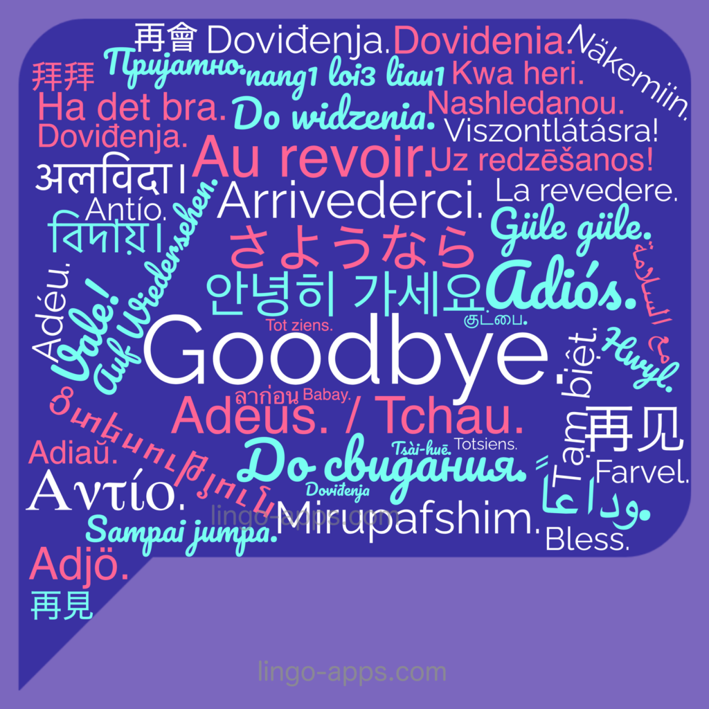 Goodbye in different languages