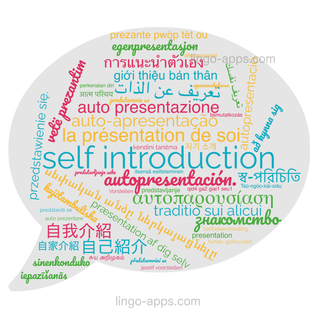 self introduction in different languages