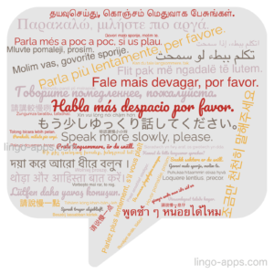 Speak more slowly in different languages