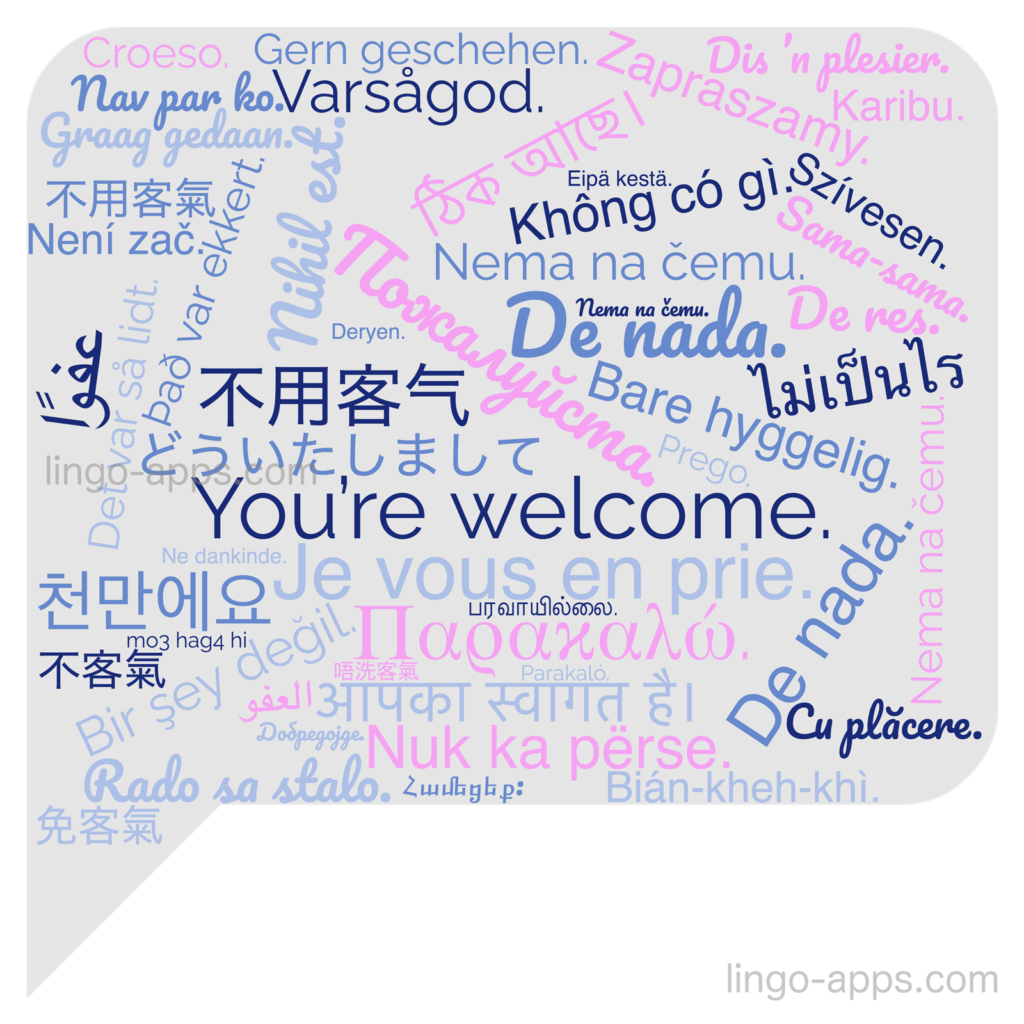 You're welcome in different languages